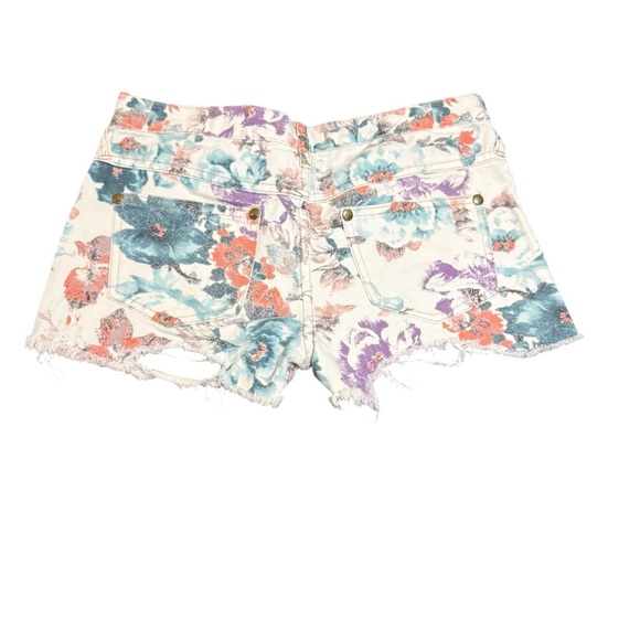 Free People Floral Raw‎ Hem Shorts size 27 - Picture 4 of 4
